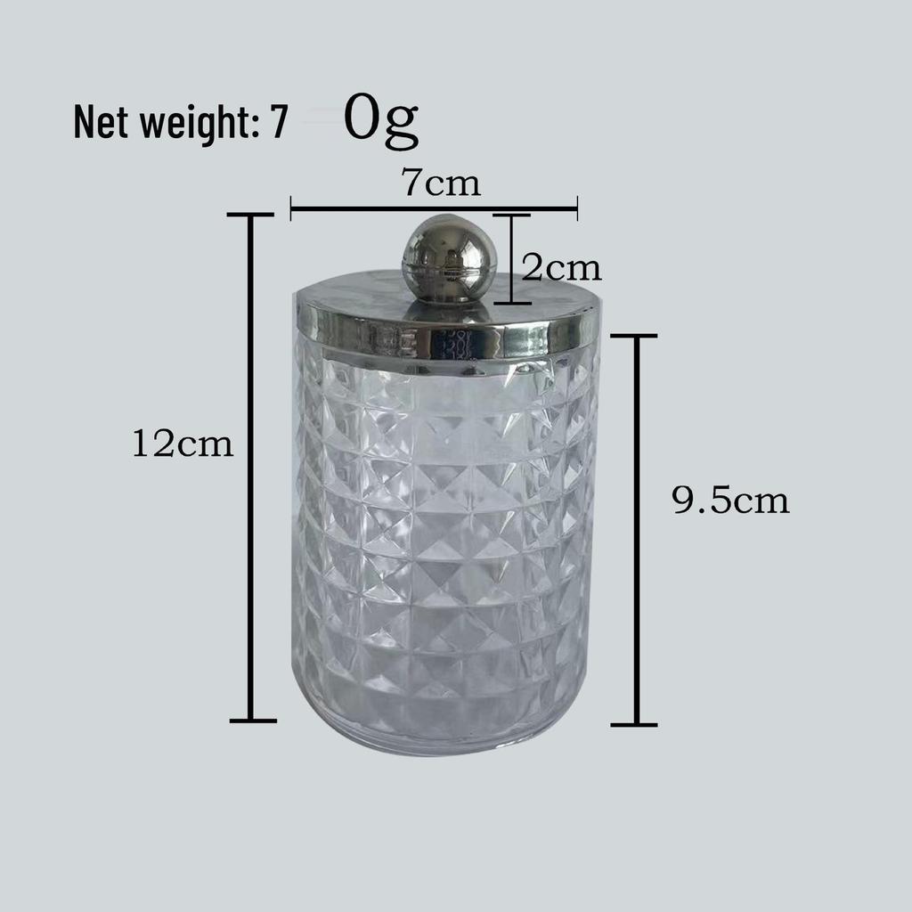 Diamond Pattern Cotton Pad Organizer with Wooden Lid - Multi-Purpose Desktop Storage Box