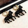 Stainless Steel Ear Clasps Stereoscopic Small Horse Dangle Earrings for Women Cute Animal Charm Jewelry Holiday Gift