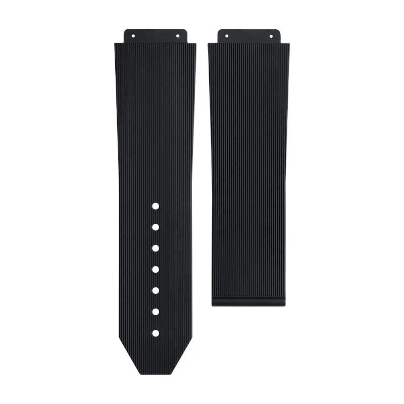 25x19mm Soft Nature Rubber Watchband Convex End For Hublot Strap For Classic Fusion Series Men Strap Fold Buckle Screwdriver
