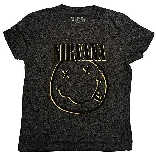 Nirvana T Shirt Inverse Smiley Official Brindle S Black S