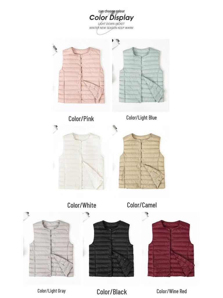 Dámská lehká péřová bunda 2025 slim fit s krátkým kulatým výstřihem - Hřejivá 90% kachní peří