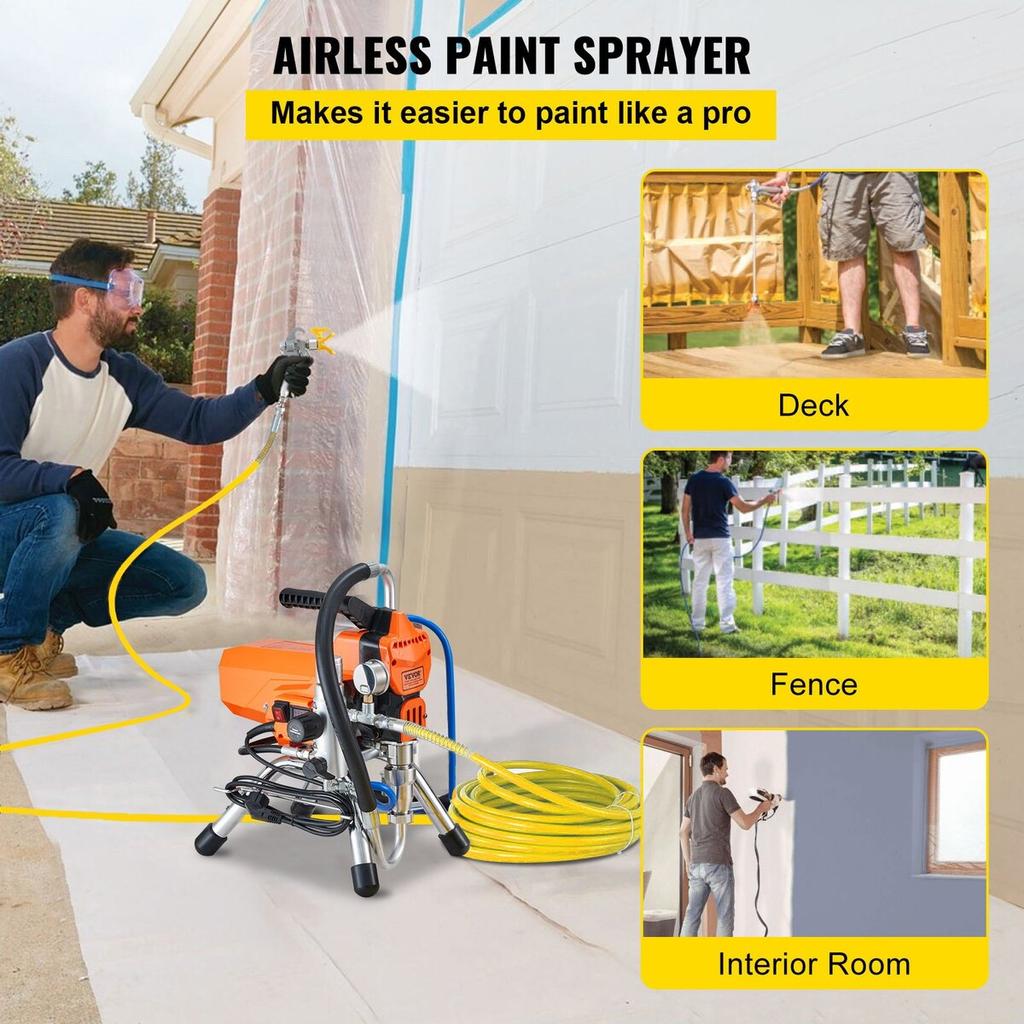 High Pressure Airless Wall Paint Spray Gun Sprayer Machine Spraying 2000w