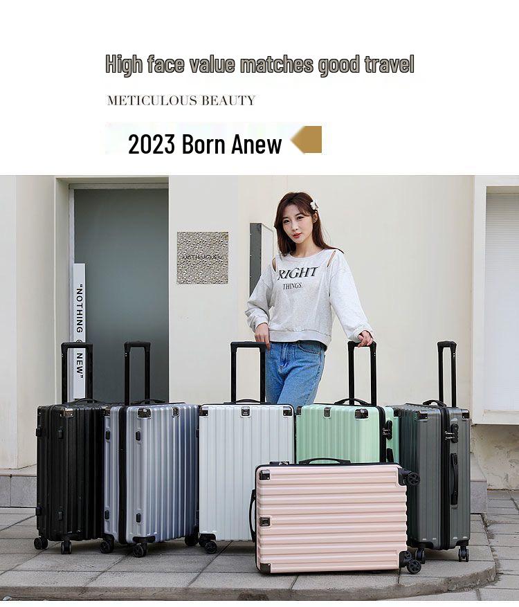 24-inch Women's Ultralight Trolley Suitcase - Large Capacity, Thickened Design with Zipper - 20-inch Cabin Option