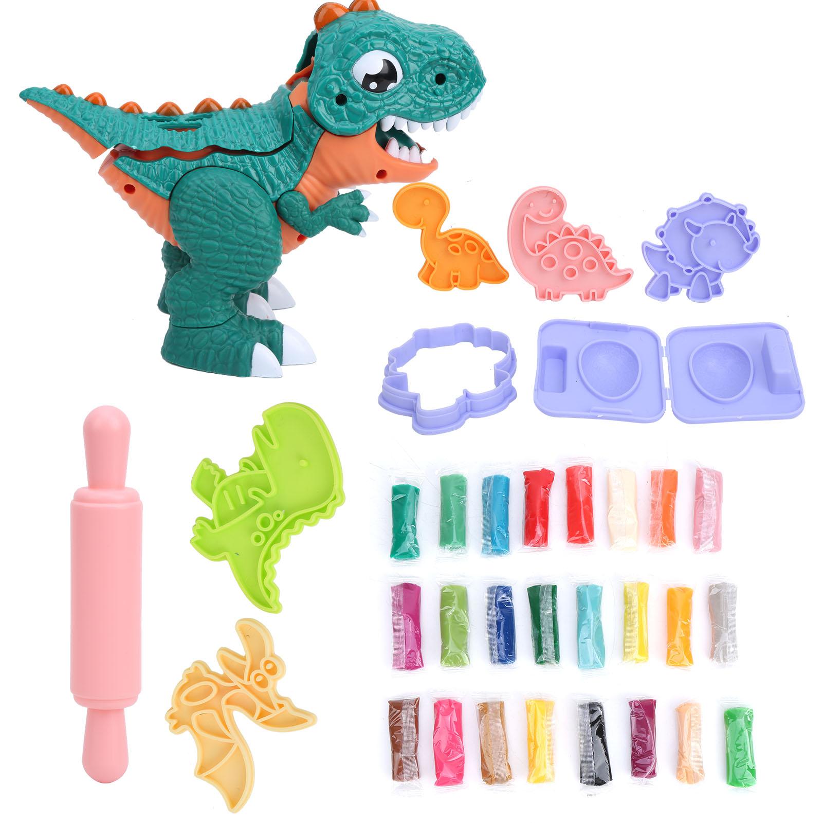 

24 Colors Kids Plasticene Toy Dinosaur Mud Mold Child Modelling Clay Birthday Gift((Color Box Accessory Pack 24 Color ClayGreen) )