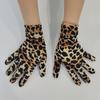 Sexy Leopard Short Warm Velvet Gloves Autumn Winter Lady Dance Dress Gloves Girls Mittens Party Accessories