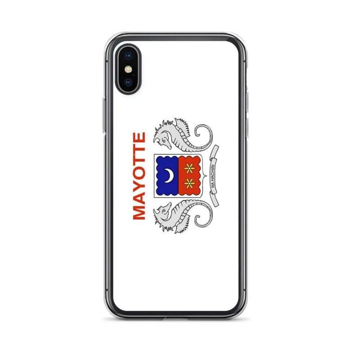 Coque iPhone - Mayotte - XS Max - Souple - Multicolore - Design Drapeau