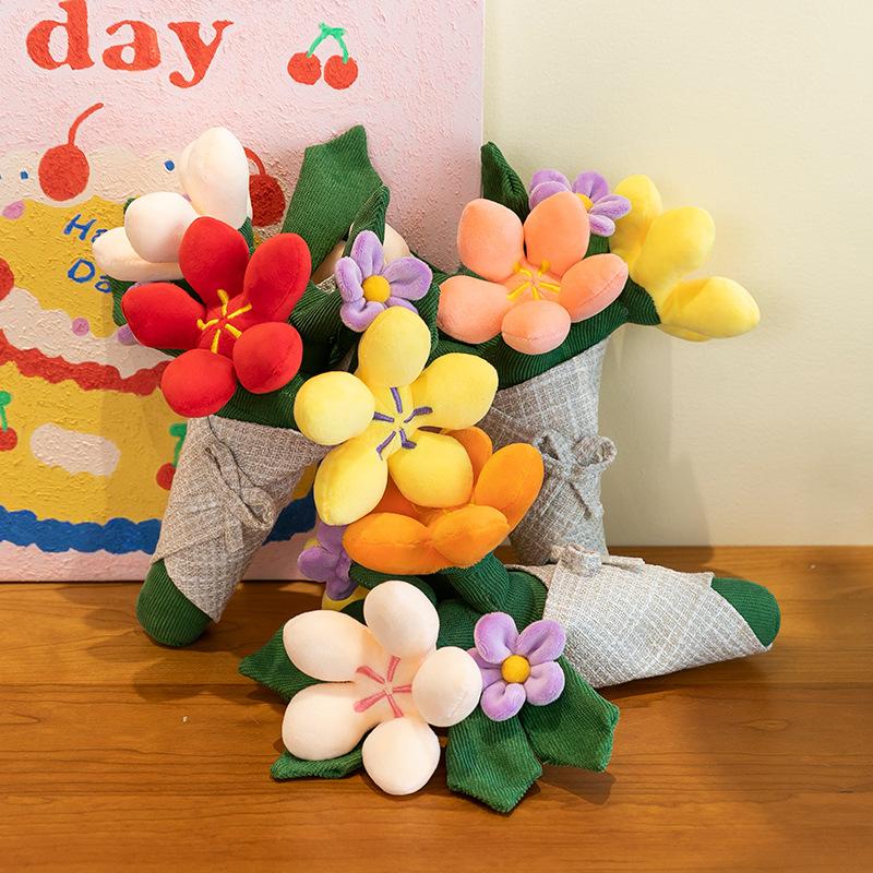 New Fun Bouquet Tulip Potted Plush Toy Doll Bouquet Girls Graduation Gift Doll Plant
