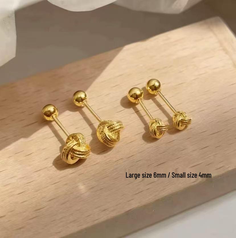 Ruyi Knot High-End Cartilage Studs: Versatile Fashion Ear Accessories for Daily Commute and Casual Style