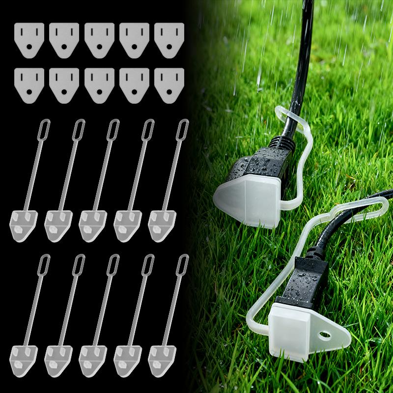 

10 Sets Silicone Weatherproof Waterproof Outdoor Plug Covers,Outdoor/Indoor Extension Cord Protection for Rain, білий