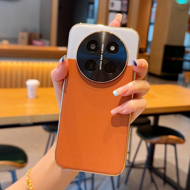 Vintage Two-Tone Leather-Look Case For Honor X80 Pro Max X9d Honor Magic 8 Pro Air Magic8 RSR Camera Protection Cover