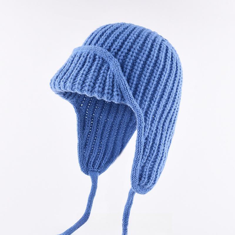 Women's Autumn/Winter Wool Knit Hat with Ear Protection - Korean Style Fashion