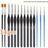 Foreign Trade Nylon Painting Brush Set - 10 Pieces, Red & Blue Handles, Flat Gouache & Oil Brushes