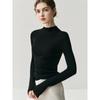 Machine Washable Seamless First-line 100% Pure Wool Sweater Women's Semi-turtleneck Thin Sweater with Slim-fit Backing Knitted Sweater
