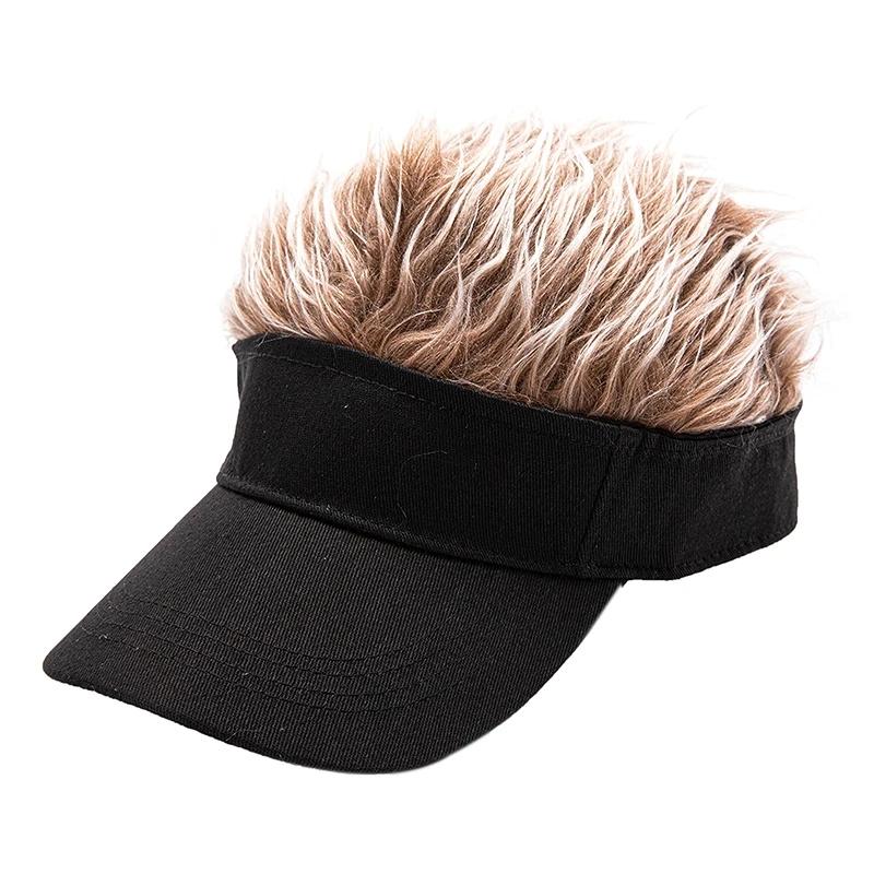 Casquette de Baseball pour hommes et femmes, bonnet, perruque, chapeau amusant, cheveux courts, respirant, doux, pour fête, toupet, plein air