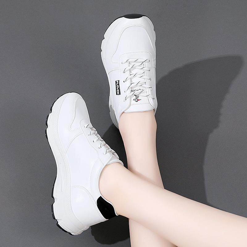 Fashion Women Water Proof Solid Comfort Sneakers Breathable Sports Shoes Outdoor Walking Flats Spring Casual Soft Leather Shoes 2025