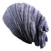 Pleated Knitted Cap Two-Colored Mottled Warm Woolen Beanie Hat Skullcap