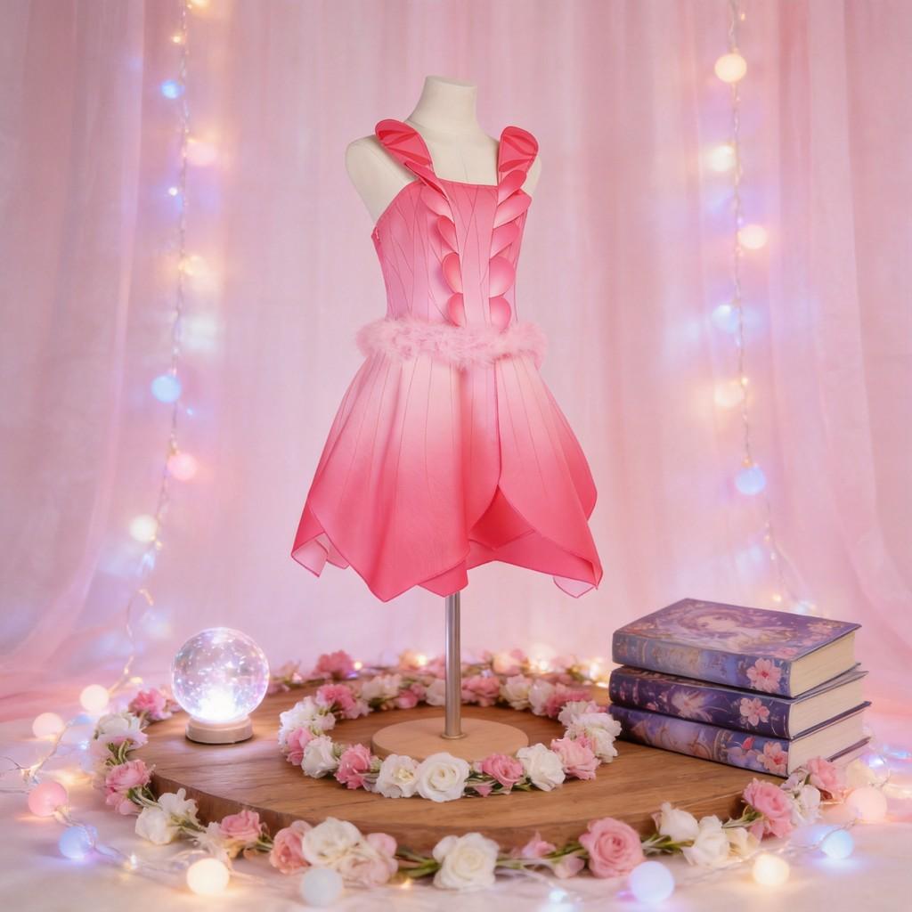 Fairy Costume For Kids Adults Flower Elf Cosplay Dress For Halloween And Parties