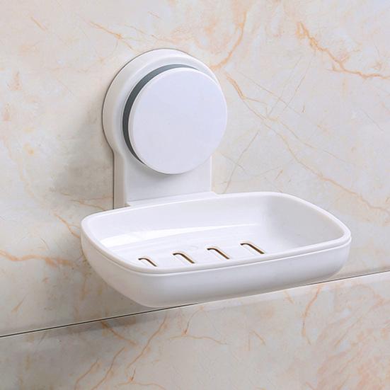 Wall Mounted Soap Dish for Shower Suction Cup Bar Soap Holder Self Draining Removable Sponge Holder for Bathroom Bathtub Kitchen Sink