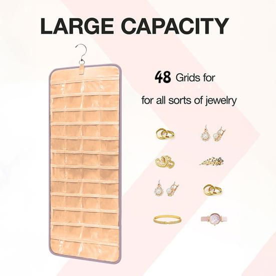 Hängender Schmuck-Organizer, Halskettenhalter, große Kapazität, Anti-Tangle-Ohrringe, Ringe, Kleiderbügel, Schmuck-Display-Rack