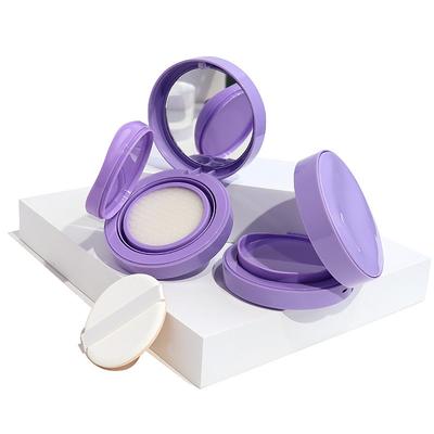 Purple Air Cushion Foundation Diy Box Empty Puff Box With Mirror Bb Cream Cosmetic Container With Sponge Makeup Case