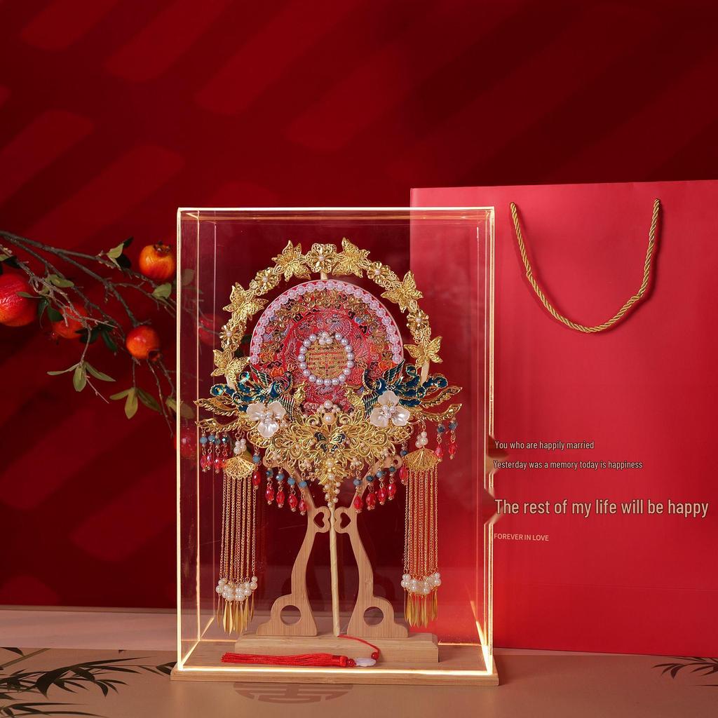 Chinese Style Bride Round Fan Gift for Wedding or Special Occasion