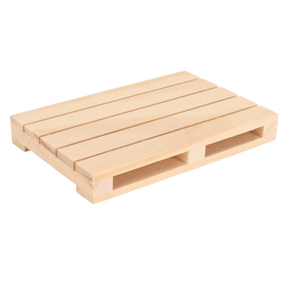 10pcs Skid Resistance Mini Pallet Coasters Rectangle Drink Coasters Wooden Coasters  For Office