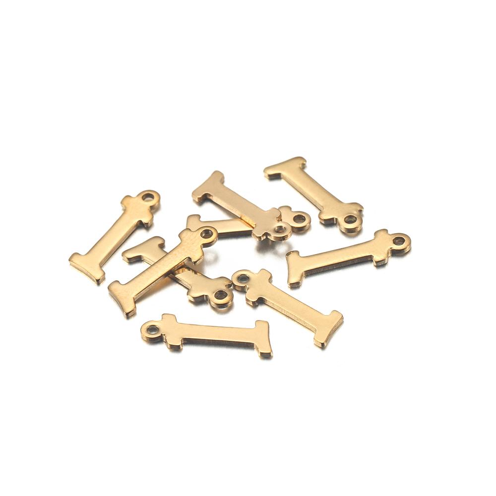 30Pcs Gold Color Stainless steel English Alphabet Letters Charms Pendants A-Z DIY Craft Bracelet Jewelry Making Accessories