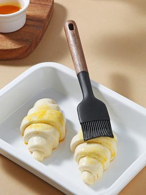 Katewaltz Easysilk Lunoa Huile Pinceau Manche en Bois Ustensiles de Cuisine en Silicone