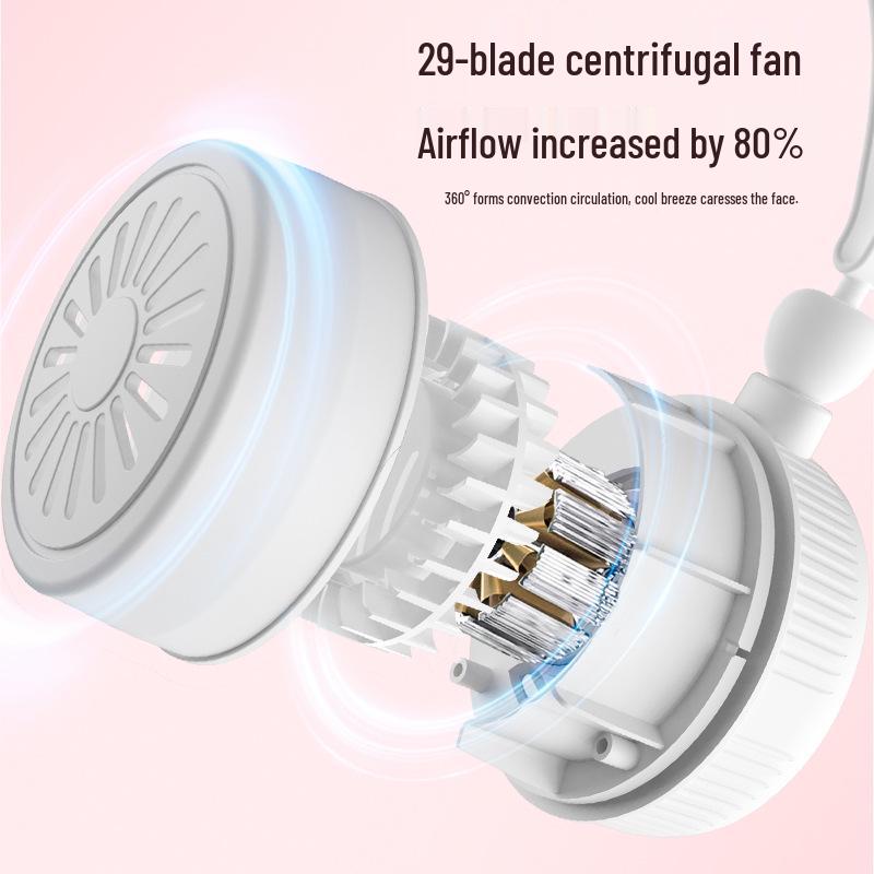 Bladeless Portable Neck Fan: USB-Powered, Silent, for Outdoor & Office Use