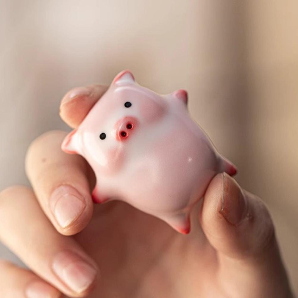 Bubble-Blowing Pig Tea Pet Celadon Glaze Teacup Creative Gongfu Tea Set Ceramic Novelty Porcelain Incense Cup Unique Gift