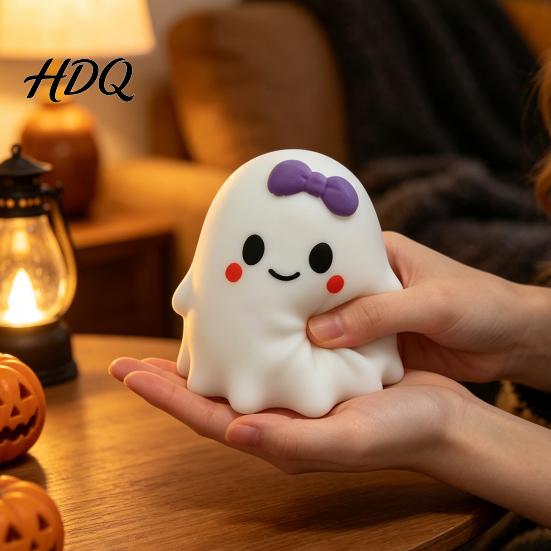 Ghost Sensory Toys 1/2Pcs Halloween Cartoon Squeeze Toy, Bow Stress Relief Calming Toy White Fidget for Kids Adults Party Favors Gadget