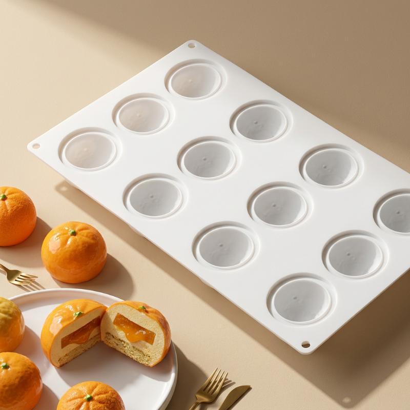 12 Cavity Tangerine Silicone Molds For Baking Mousse 3D Fruit Cake Chocolate Mold Diy Baking Cake Mould Kitchen Accessories