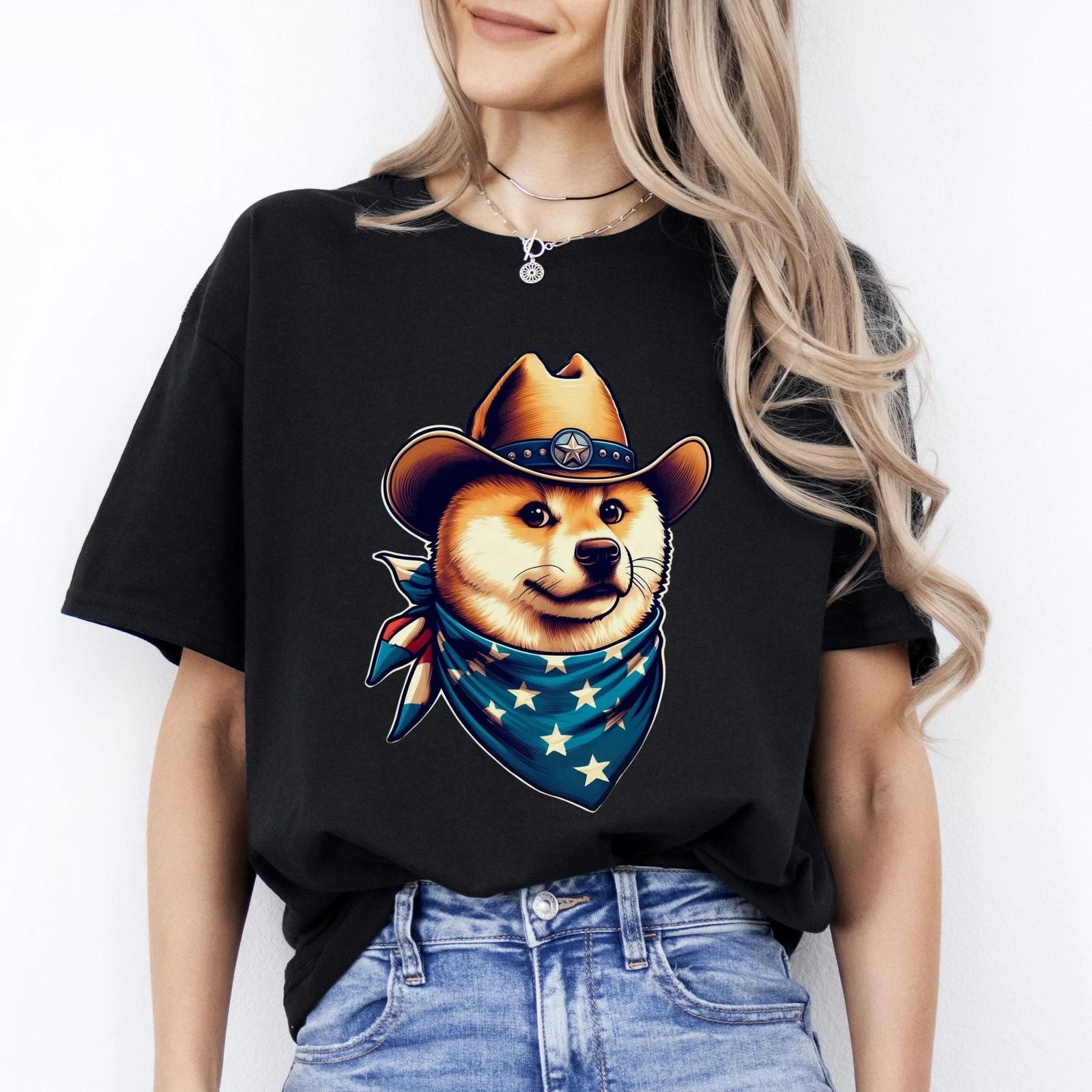 Akita Inu T-Shirt gift Texas Akita Inu dog with hat Unisex tee Black Navy Dark H 3XL