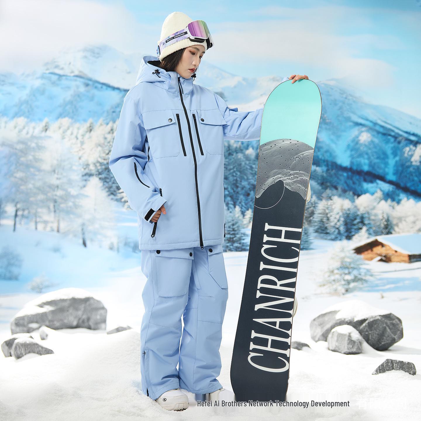 

Унісекс Зимовий лижний костюм 3L: Вітрозахисний, Водонепроникний, Теплий, Потовщений одяг для сноубордингу XL