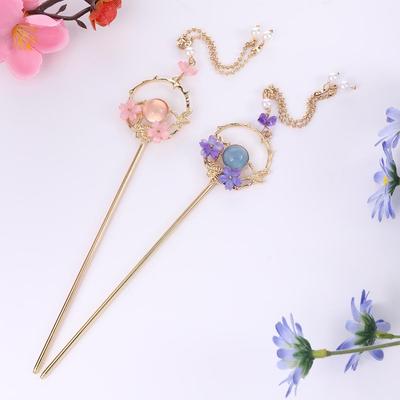 Ancient Style Metal Tassel Hairpin - Modern Hanfu Headdress for Women