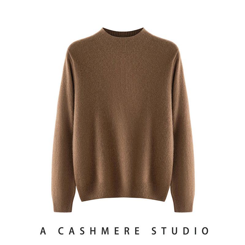 2026 Autumn Women's Pure Cashmere Half-High Neck Base Layer Sweater