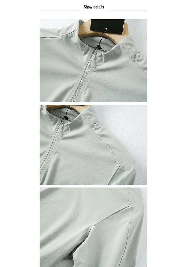 Men's High-Elastic Breathable Long Sleeve Half-Zip Fitness Top for Spring and Autumn