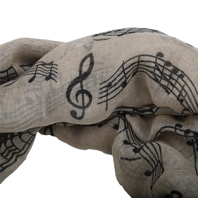 Fashion Stylish Thin Section Printed Musical Notes Chiffon Scarf Shawl Air Conditioner Shawl