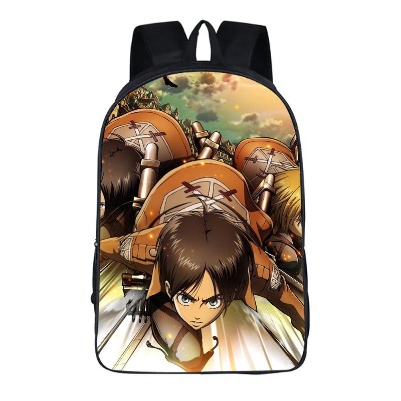 

Anime On Attack Titan Zipper Backpack Student Schoolbag Travel Rucksack Bag Book #18