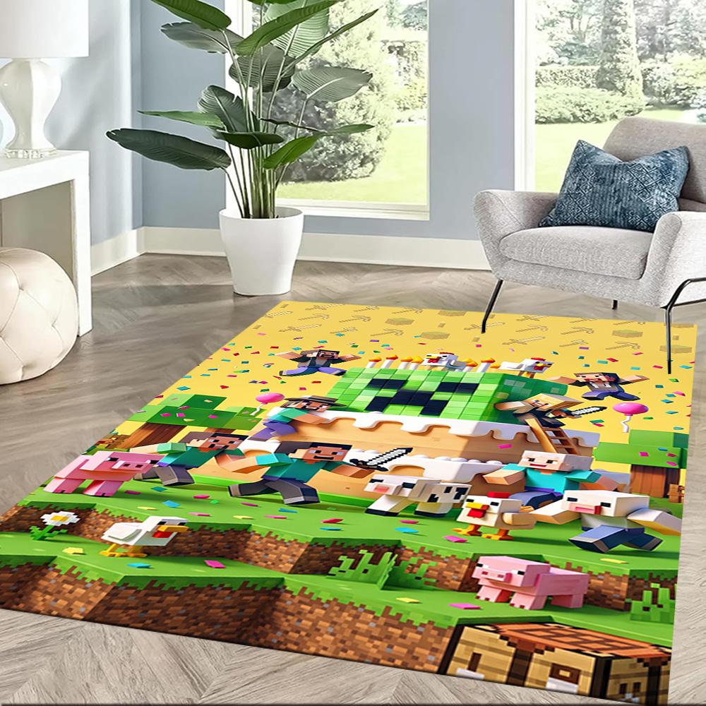 Minecraft 496 Floor Rug Office Rug Design for Decorate room Balcony Foyer Living Rooms Antislip Carpet Anime Office Decor Best for Christmas