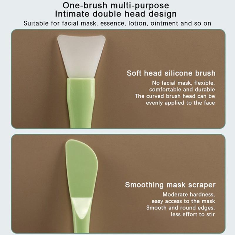 1Pc Silicone Cosmetic Facial Mask Brush With Scraper Mud Film Brush Makeup Tools