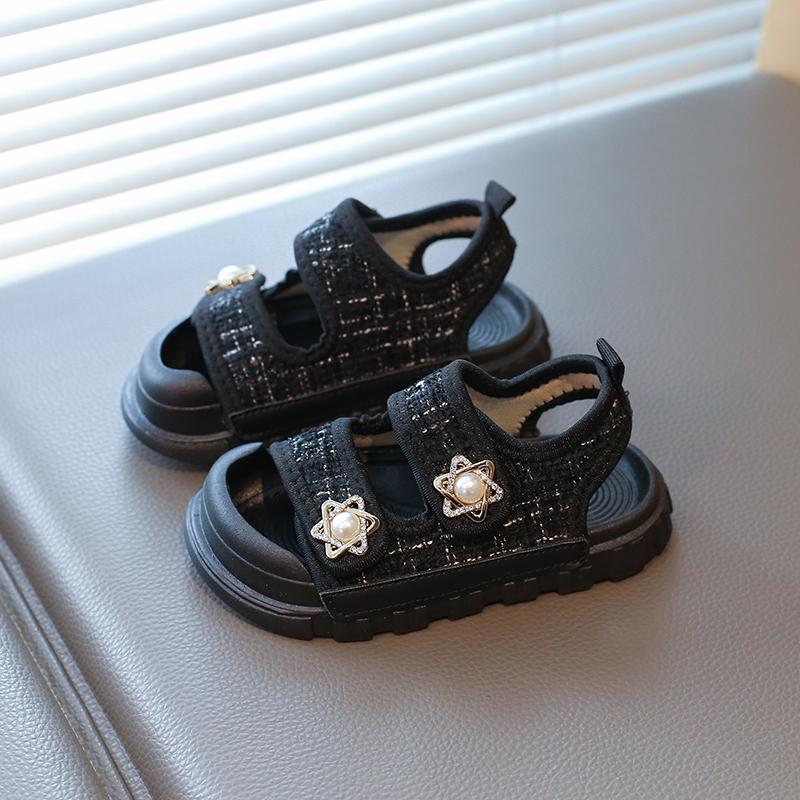 

Summer New Children Sandals Girls Elegant Princess Style Sandals Baby Anti-kick Foot Protection Sandals 25
