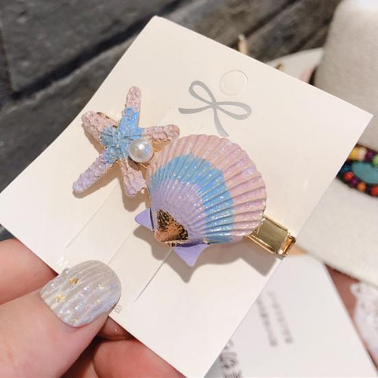 Sweet Starfish Shell Imitation Hair Grip Clip Hairpin Snap Girl Beach Barrette