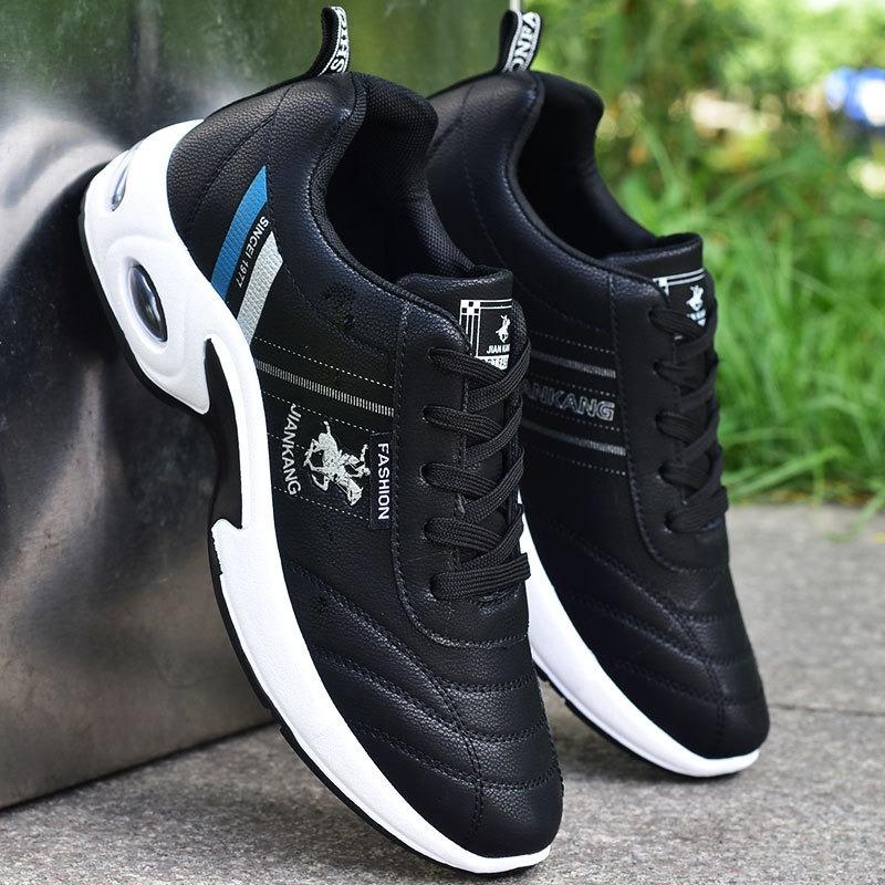 Sneakers men's autumn and winter leather surface large size white casual men's shoes sub-board shoes youth waterproof running white shoes
