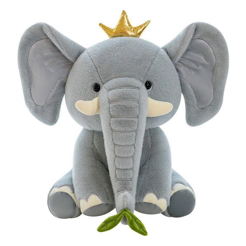 25CM Cute New Crown Elephant Plush Toy Pink Bow Female Elephant Doll As A Birthday And Christmas Gift For Children