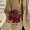 Women's Luxury Black Quilted Crossbody Bag with Chunky Chain Fashion Mini Flap Purse for Daily Party Shoulder Bag