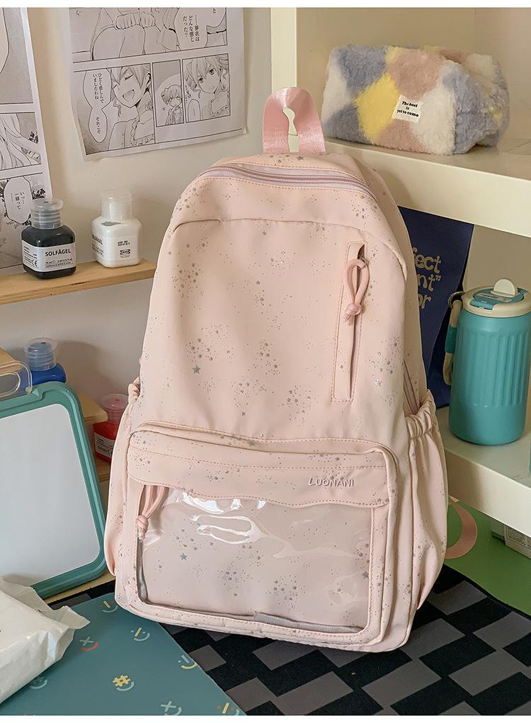 Schoolbag Korean polka dot star schoolbag women's 1011 new junior high school girls high school backpack college style commuter backpack
