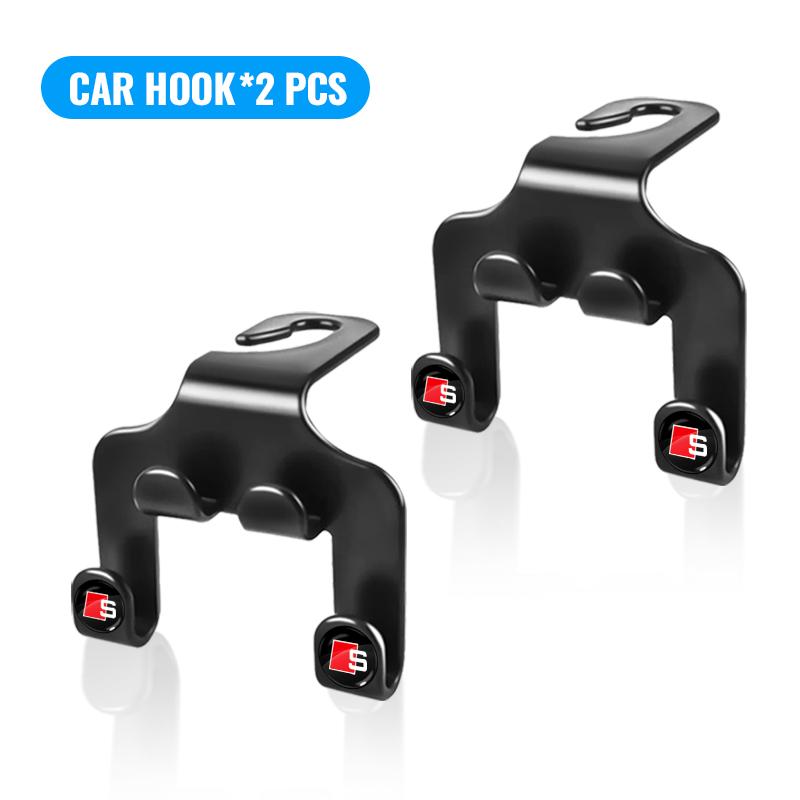 Car Seat Headrest Hook 4 Pack Hanger Storage Organizer Car Accessories for Audi C7 A4 B6 B8 B7 A6 A3 A5 Q3 Q5 Q7 8P S3 S5 S1 S4 S2 RS3 RS4 RS5 RS6 RS8