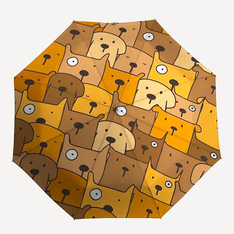 1pc Dogs Pattern Umbrella with Plastic Handle,Compact & Stylish,Cartoon Pattern,Outdoor UmbrellaPT293