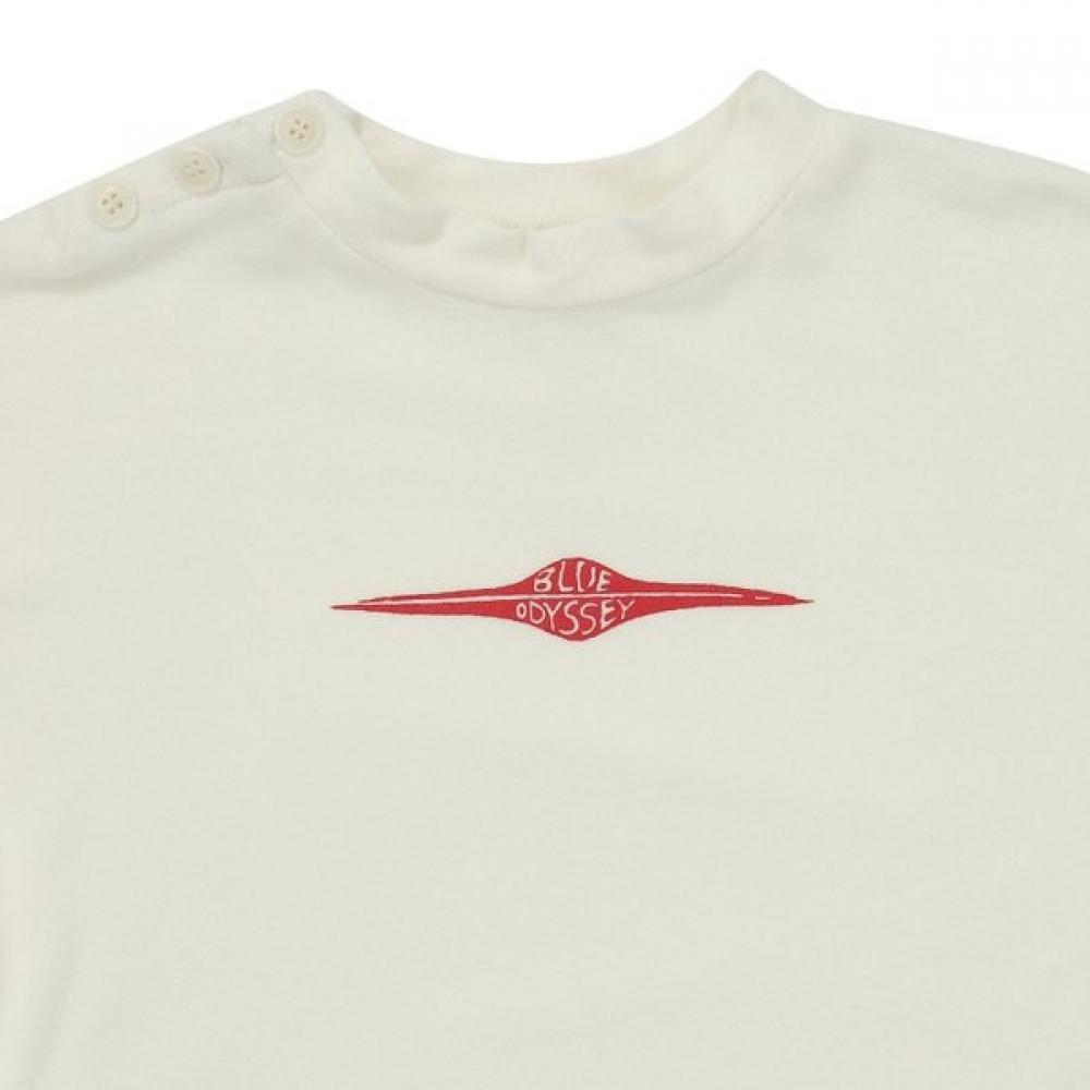 Bluetail BuTTon DeTail WhiTe T shirT azh2Ts01wT